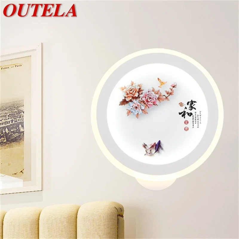 

OUTELA Wall Lamps Contemporary Creative Indoor LED Pattern Art Sconces Lights For Home
