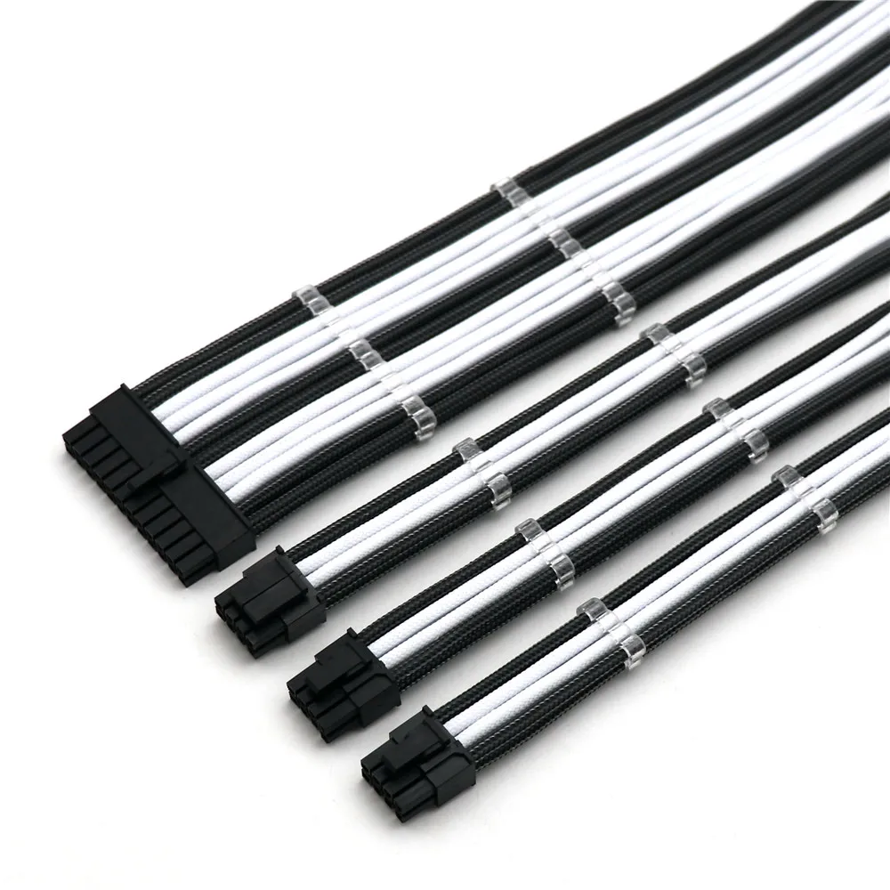 Базовый комплект удлинительных кабелей 4 мм PET 1 шт. 24Pin ATX 8 контактный процессор + 2