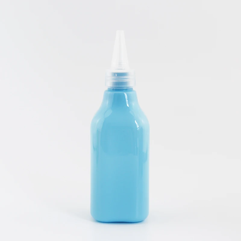 Jooray 200 мл заостренный рот пластиковые контейнеры для косметики E-Liquid квадратная пластиковая бутылка с белой прозрачной черной крышкой 200cc емкость 30 шт - Цвет: Azure Bottle Clear
