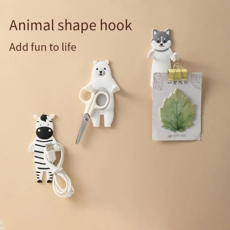 Креативный мультяшный крючок в форме животного может быть изогнут мягкий клей