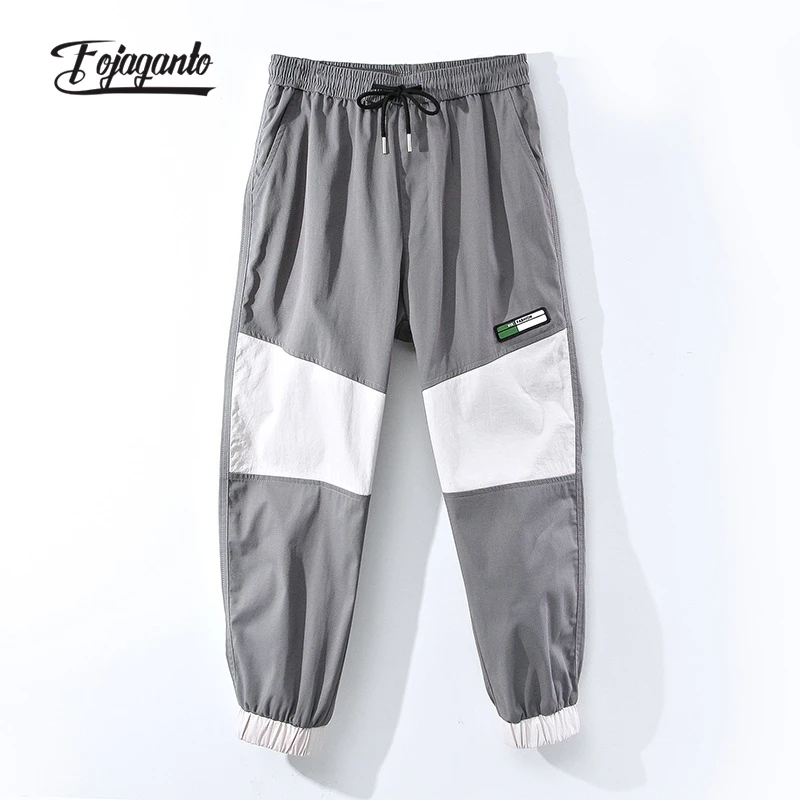 

FOJAGANTO Men's Spring and Autumn Color Matching Pants Trend Loose Casual Trousers Youth Printing Korean Straight Pants Male