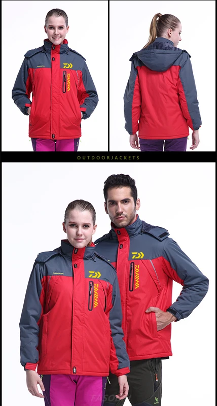 

Daiwa Men's Plush Outdoor Fishing Jacket Windproof Warm Fishing Mountaineering Suit