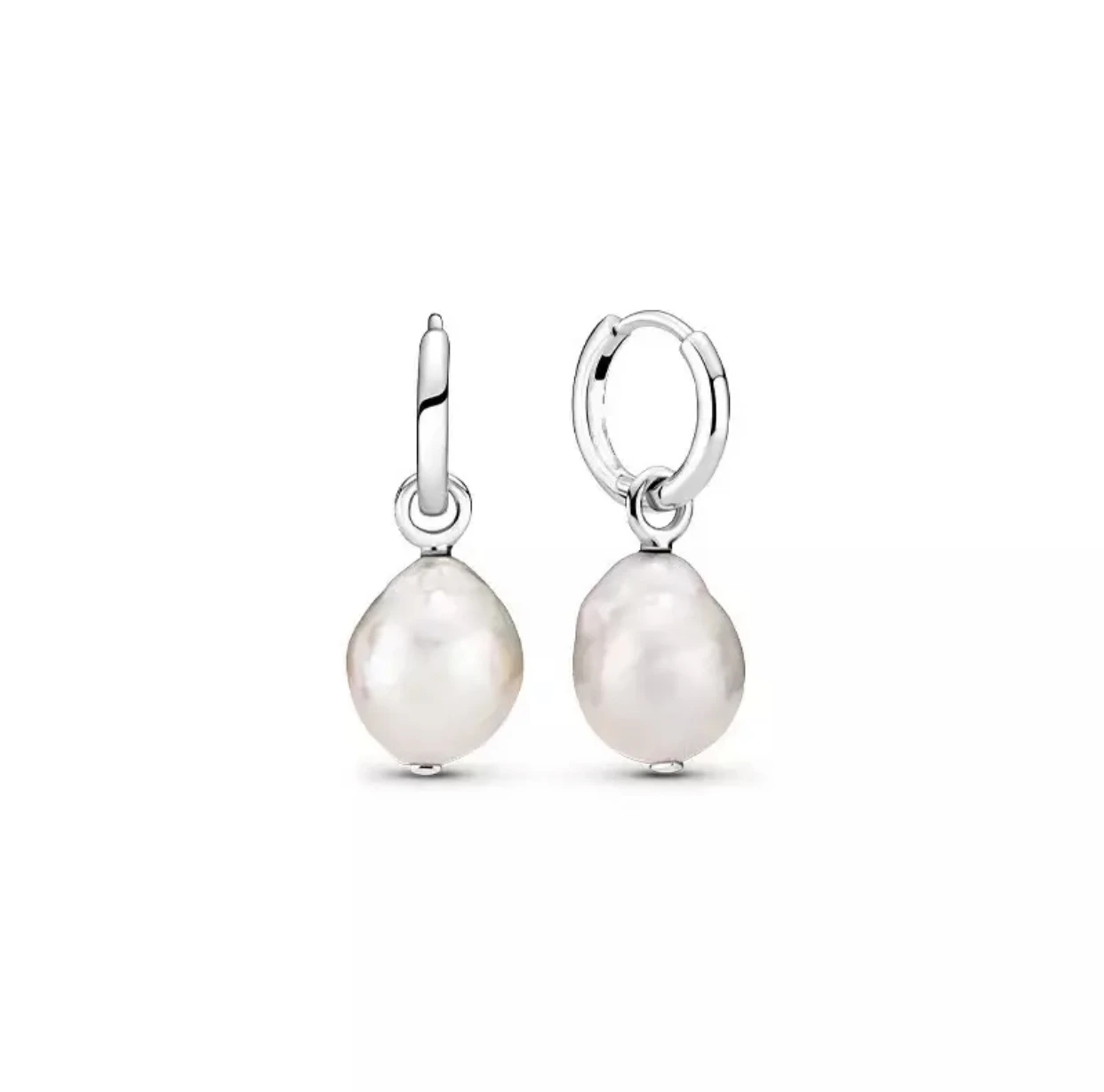 

New 100% 925 Sterling Silver Charm Pandora earrings pearl earrings fit women DIY Wedding Christmas anniversary gift jewelry