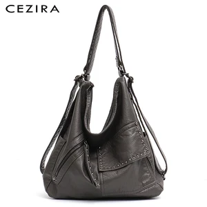 Рюкзак женский из искусственной кожи, с заклепками