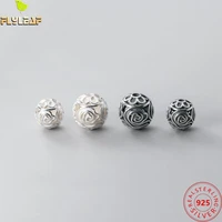 thai silver matte hollow flower spacer beads 925 sterling silver diy jewelry findings charm bracelet necklace material 1012mm