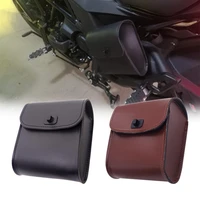 motorcycle bags black brown leather storage tool pouch motorbike saddle bag motorbike side universal for moto sports