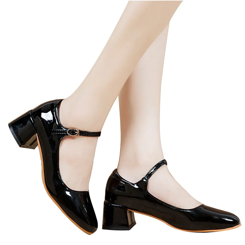 Женская винтажная весенне-летняя Свадебная обувь на высоком толстом каблуке