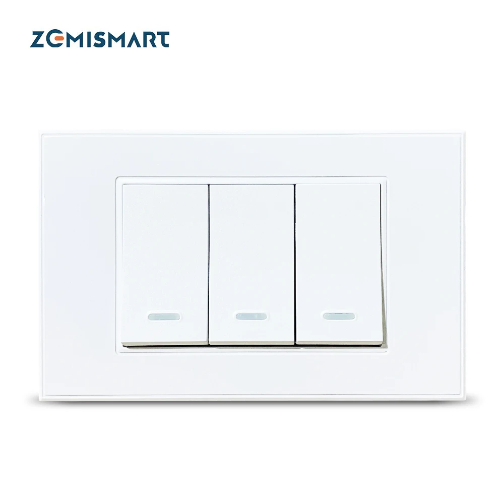 Настенный выключатель Zemismart Tuya WiFi 1 2 3 настенный светильник переключатели Smart Life US
