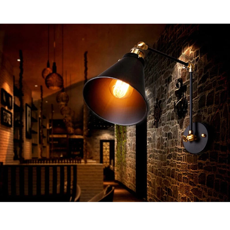 Регулируемая настенная лампа в стиле лофт винтажный светильник Эдисона с