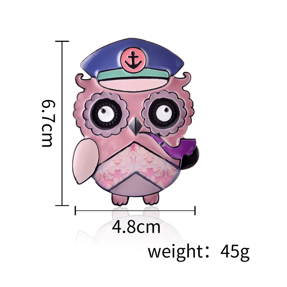 Cring Coco большой мультфильм животное пират сова броши и булавки для мужчин женщин