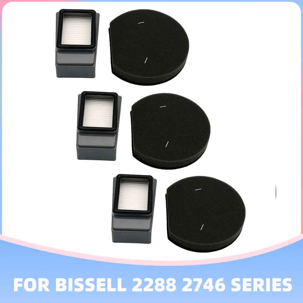 Replacement Pre and Post Motor Filter Set for Bissell ICONpet Cordless Vacuum 2288 2746 Series Spare Parts Accessories