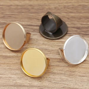 REGELIN 10 шт. открытые основы для Колец Кольца кабошон настройки ободок лоток кольцевая заготовка, основа подходит для 161820 мм кабошон камеи DIY кольцо