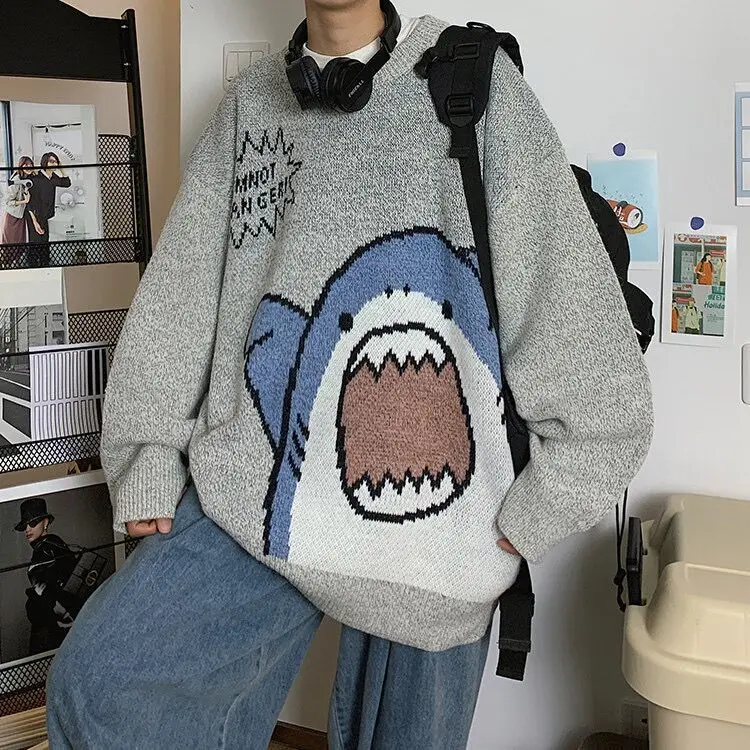 

Couple wear knitwear cartoon cute sweater for men and women loose trend lazy fashion sweater
