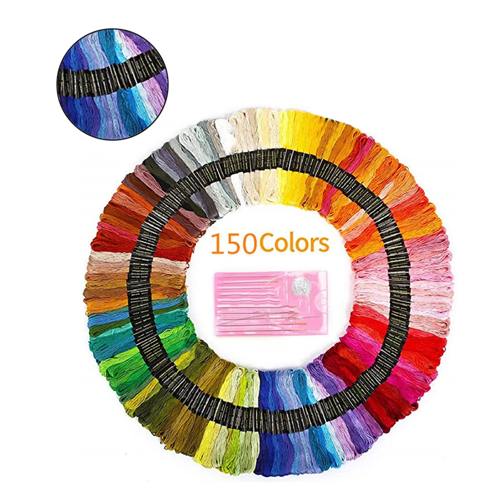 140 мотков в упаковке высококачественная нить для вышивки радужной расцветки