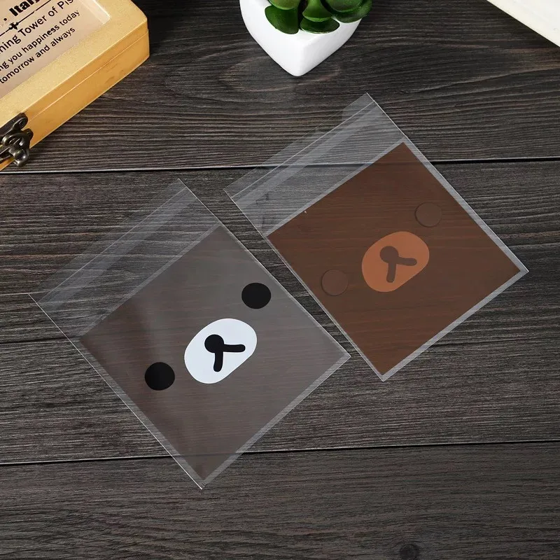 Пластиковые пакеты для печенья 100 шт./лот милый медведь