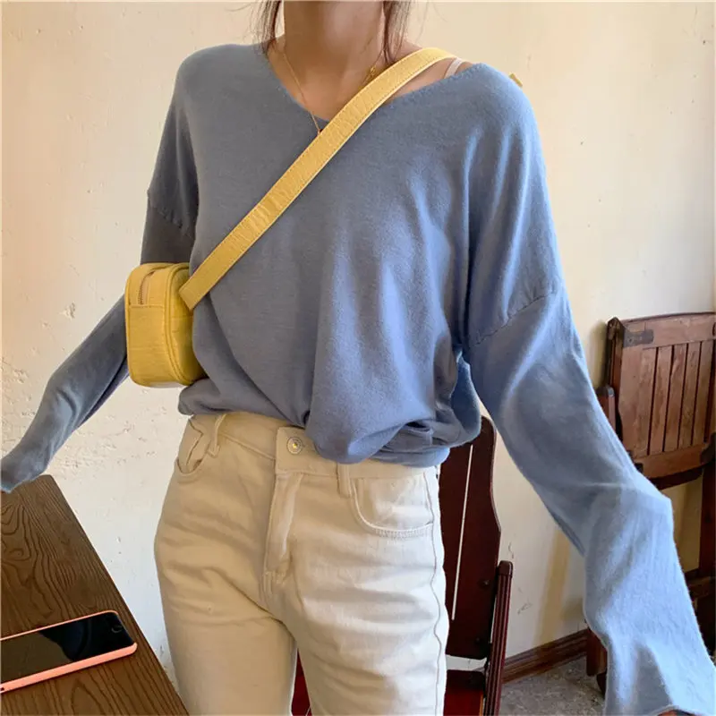 Alien Kitty Solid V-Neck Jumpers Pullovers Hot Girls Leisure 2020 Gentle Sweater Loose High Street Knitted Casual Elegant Tops | Женская