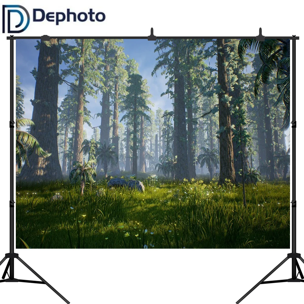 Dephoto сказочная тема для фотостудии фон зеленый лес стиль вечерние фоны