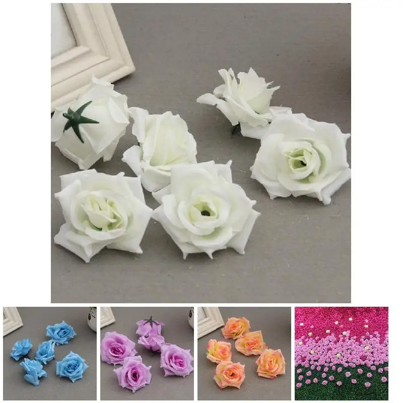 Новый 50 шт. Поддельные искусственного шелка роза цветок с головками бутоны DIY