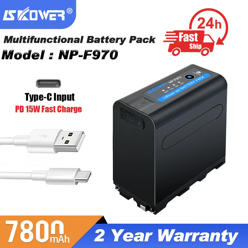 Аккумулятор SKOWER NP F970 7800 мАч для камер Sony видеокамер светодиодных ламп светильник