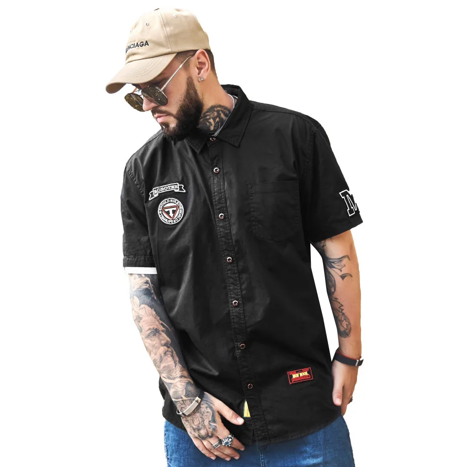 Мужская повседневная хлопковая рубашка новая модная мужская летняя блуза с