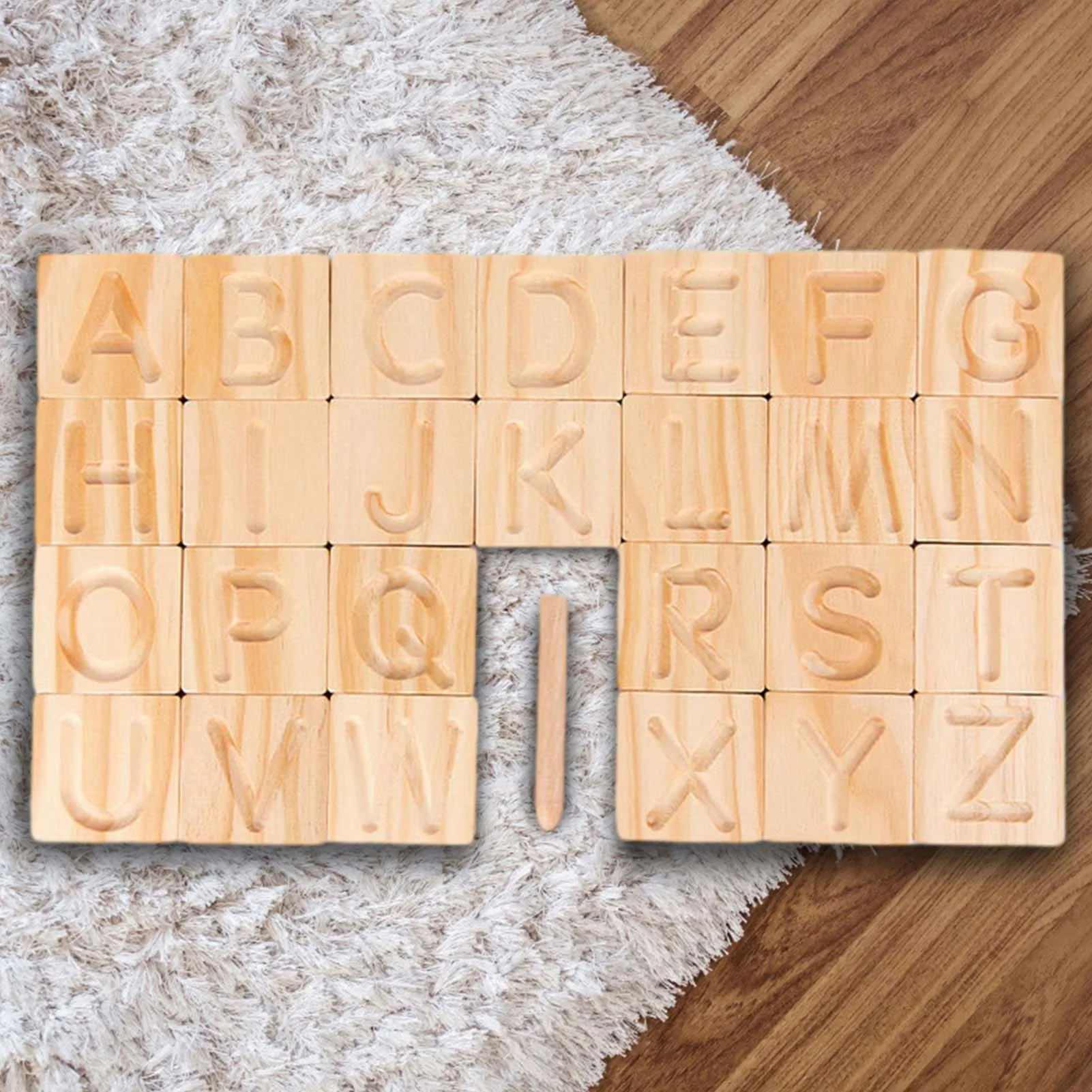 

Alphabet Groove Board Montessori Baby Educational Wooden Toys Board Kids Writing Practice Learning Letters Toys for Children