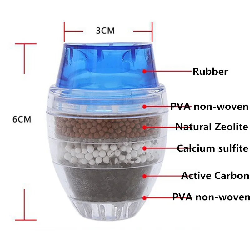 5 слоев активированный уголь очиститель воды Кухня кран фильтр регулируемый