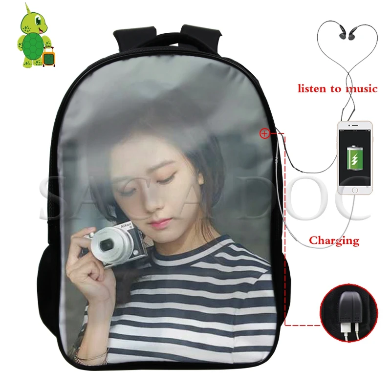 Рюкзак Mochila Kpop, черный, розовый, USB зарядка, рюкзак Kill This Love Rose/Lisa, женский, мужской, многофункциональный, школьный рюкзак, дорожные сумки - Цвет: 15