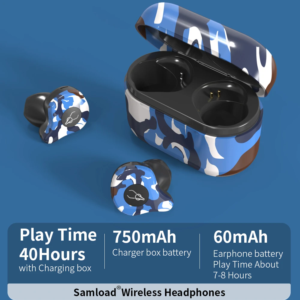 Tws камуфляжные беспроводные наушники 6D HIFI стерео Bluetooth 5,0 наушники Поддержка APTX AAC SBC вакуумные наушники микрофон вызов для XIaomi