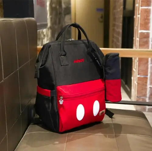 Сумка для подгузников disney, сумка для подгузников для беременных, Большая вместительная детская сумка, дорожная сумка, водонепроницаемая сумка для мам, детская коляска, подвесная сумка - Цвет: Черный