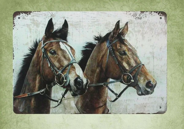 

abstract home kitchen art animal horse equine tin metal sign