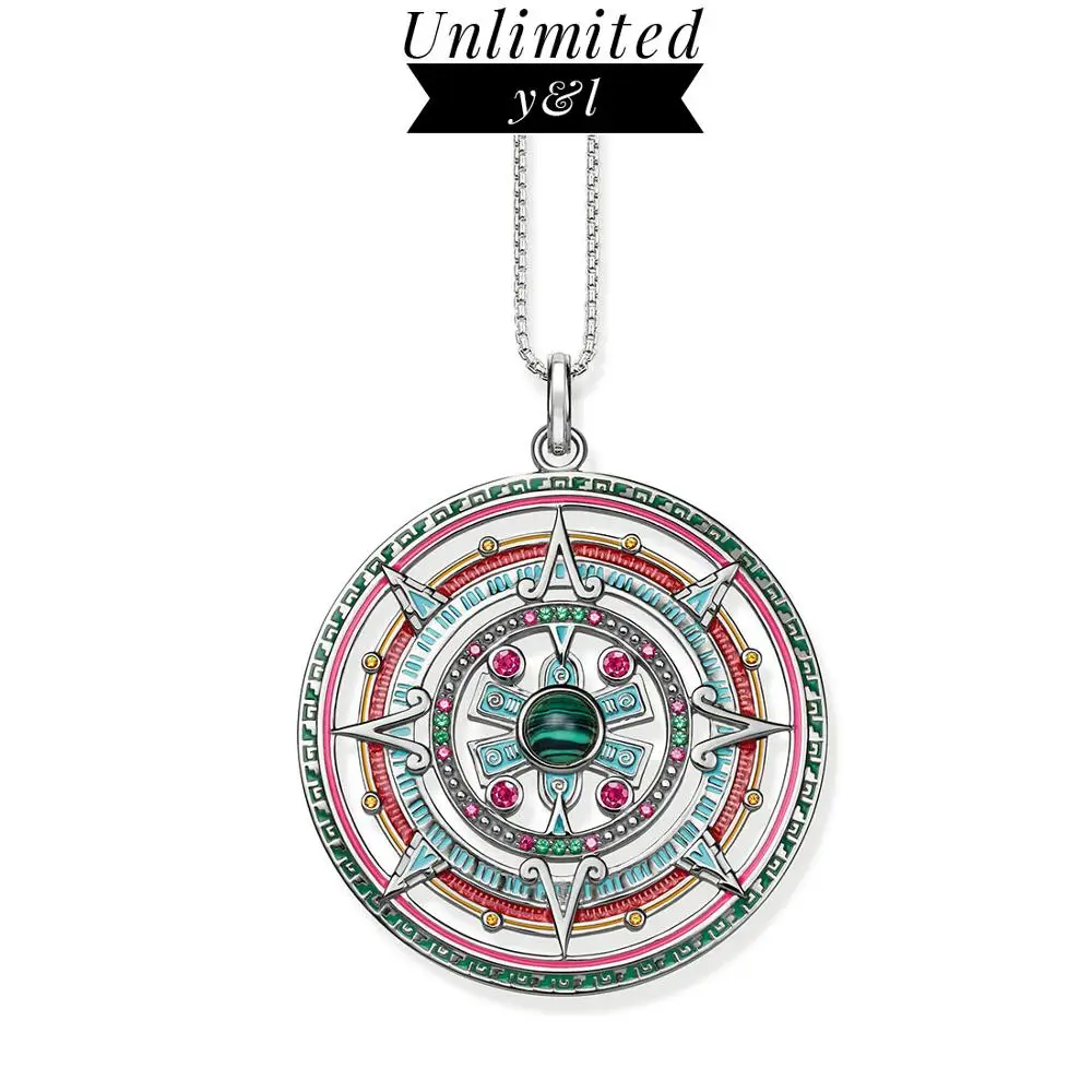 Ожерелье амулет с подвеской в виде круга и звезды для женщин мужчин из серебра 925