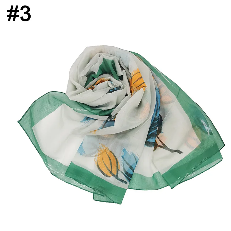 

Summer Sunscreen Headscarf Women's Thin Breathable Printed Scarf Large Size Silk Scarf