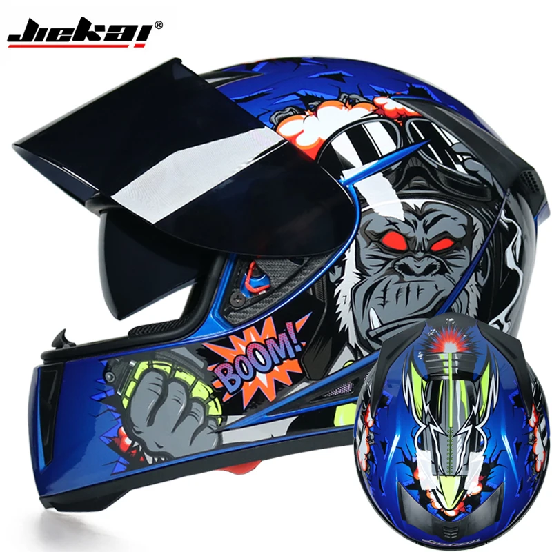 Мотоциклетный шлем модульный с двойным козырьком на все лицо | Автомобили и