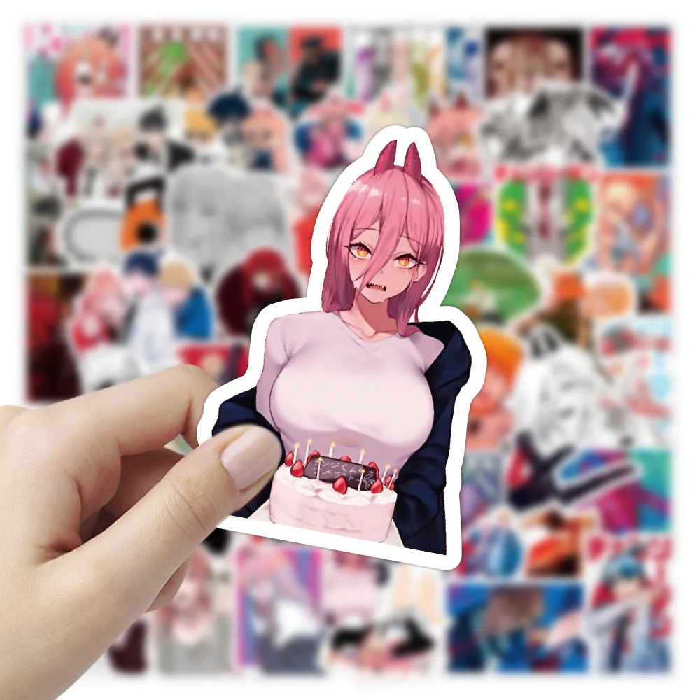 10/30/50PCS Chainsaw Man Japanese Anime Sticker PVC Graffiti Suitcase Luggage Guitar Waterproof Notebook Wholesale - купить по