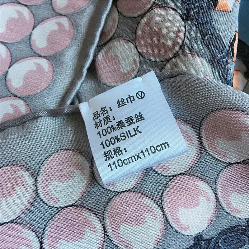 Женский квадратный шарф из натурального шелка 100% см |