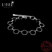 new fashion 925 sterling silver hollow circle bracelets ethnic style 10mm round link chain bracelet for women hand jewelry gift