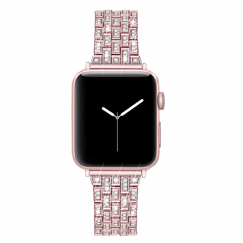 Браслет из нержавеющей стали для Apple Watch Band 38 мм Женский бриллиантовый браслет Series