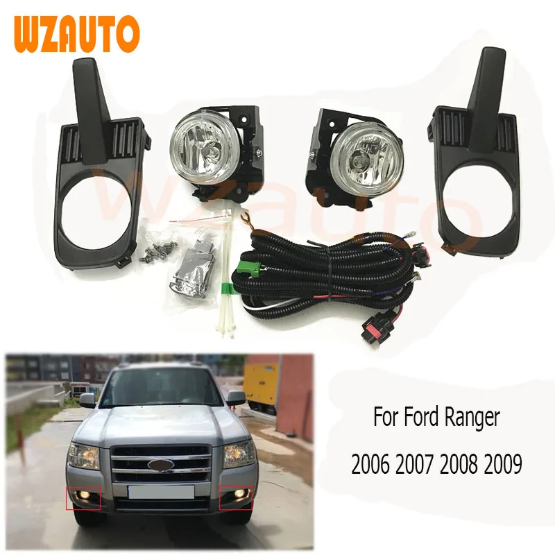 

1Set Left & Right Fog Lamp Driving Light For Ford Ranger 2006 2007 2008 2009 PJ Pre-Facelift 12V Halogen Bulb With Switch Wiring