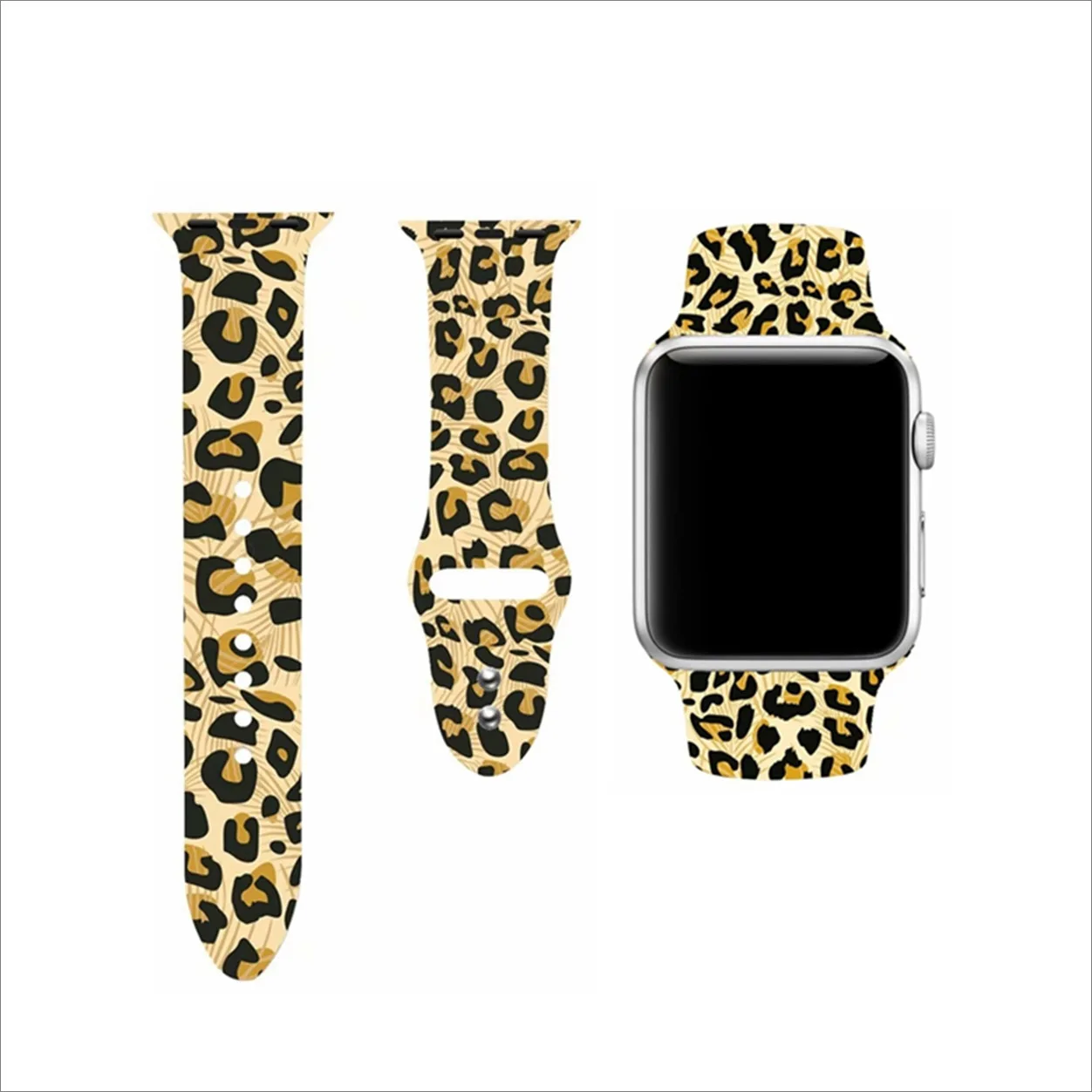 Apple watch Band цветочный Леопардовый силиконовый Печатный сменный ремешок браслет для iwatch 1 2 3 4 четыре стиля