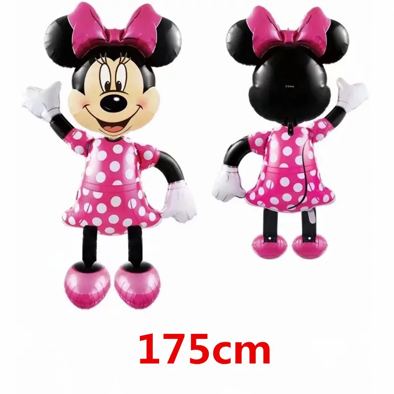

175cm Mickey Minnie Mouse Foil Balloons Pink Standing Kids Toys Birthday Party Decorations Mickey Theme Party Decor Air Globos