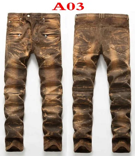 Men Jeans Hole Ripped Stretch Destroyed Hip Hop Jeans Design Men's Jeans Slim Stretch Slim Denim Pants Jeans Brand More Styles