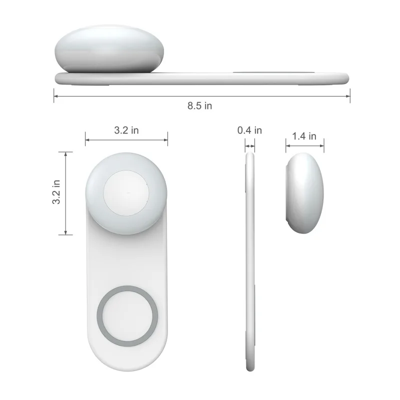 

2 in 1 Qi Wireless Charger with LED Night Light Magnetic 10W Fast Charging Pads For iPhone 11 X XR Samsung Huawei Xiaomi Phone