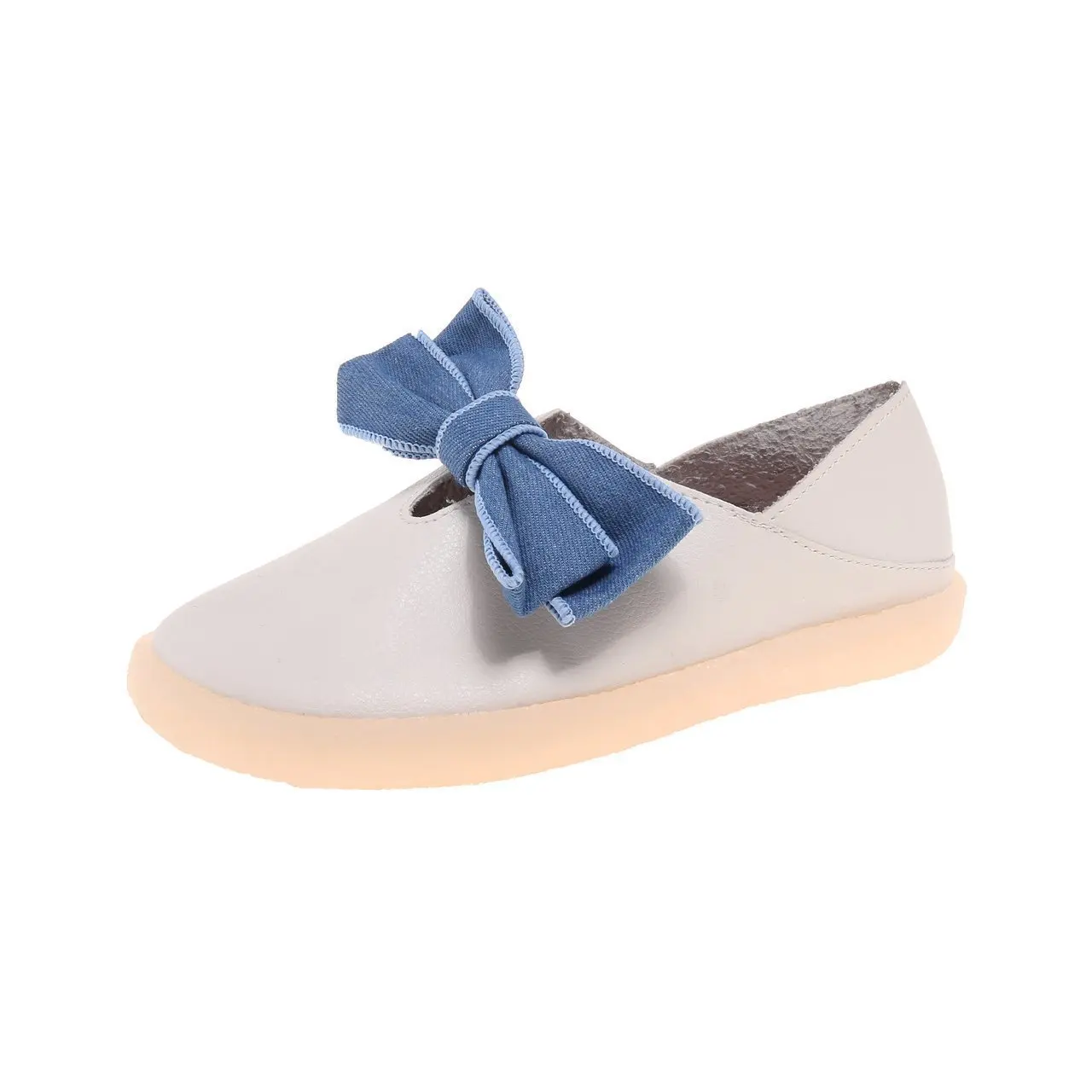 

Slip On Shoes For Women Round Toe Casual Female Sneakers Soft Shallow Mouth Modis Flats Bow-Knot Slip-on Small New Summer 2021 D