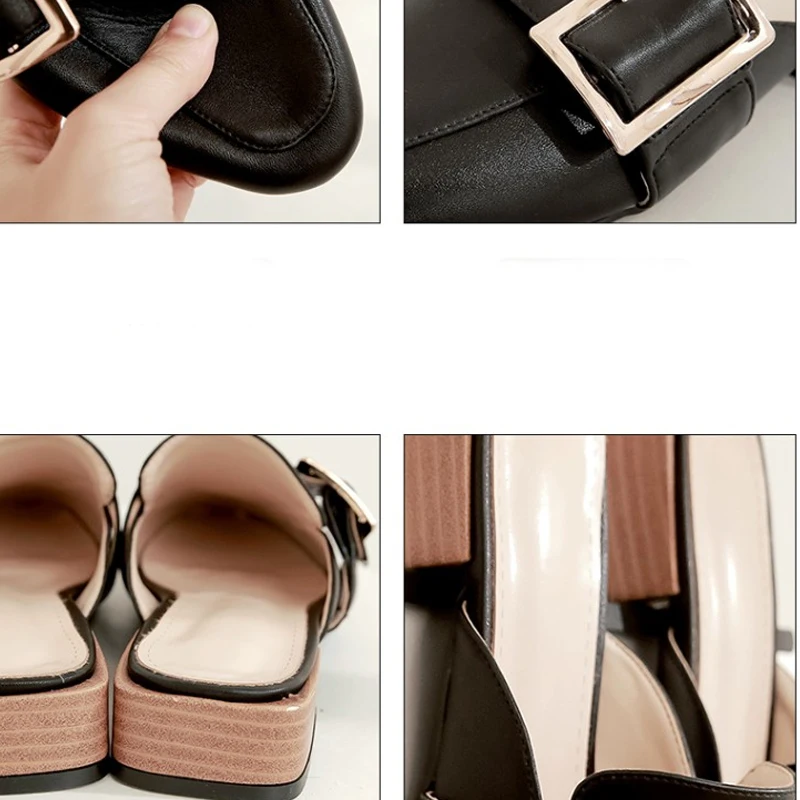 

Taoffen Size 33-45 New Style Sandals Women Square Heels Summer Shoes Women Low High Heel Shoes Fashion Ladies Slippers