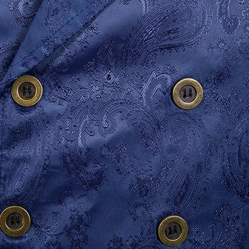 

Mens Gothic Tuxedo Vest Victorian Steampunk Cosplay Waistcoat Double-Breasted Jacquard Coat Men Vest Halloween Gilet