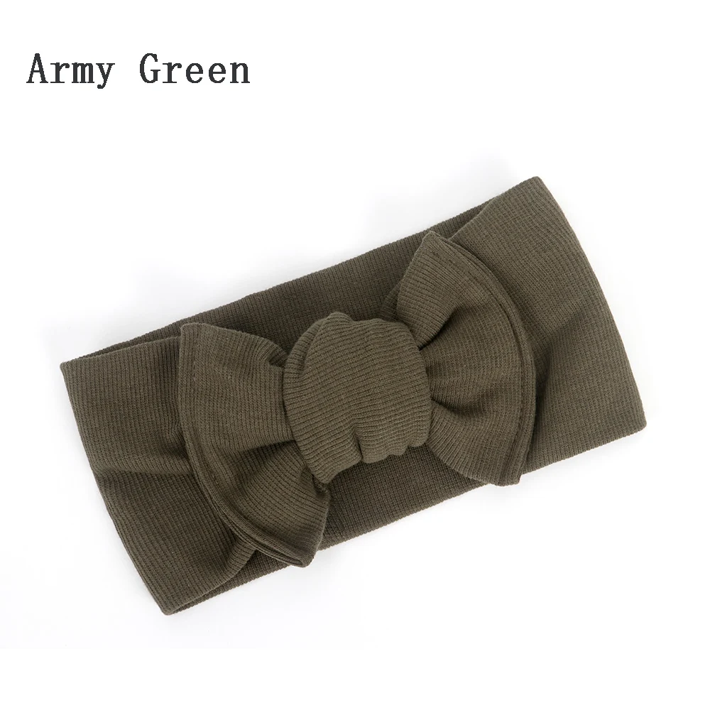 C-army green Малыш Девочки Малыш бант резинка эластичная повязка на голову милый 3D цветок Эластичный Тюрбан цветок повязка на голову Принцесса аксессуары для волос - Цвет: C-army green