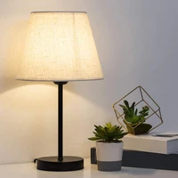modern dimmable touch bedside table lamp nightstand desk light with fabric lampshade and usb fast protable charging port us plug
