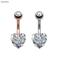 leosoxs 1piece heart shaped belly button ring in europe and america belly button ring