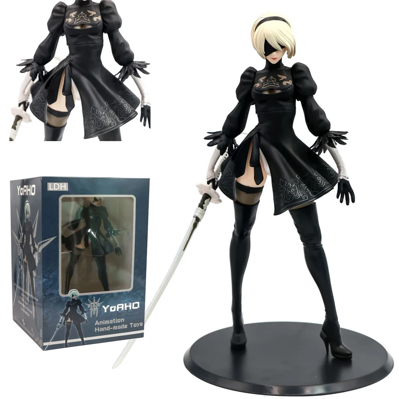 Игрушечная фигурка NieR Automata 28 см YoRHa 2B № 2 Тип B с мечом ПВХ Коллекционная модель