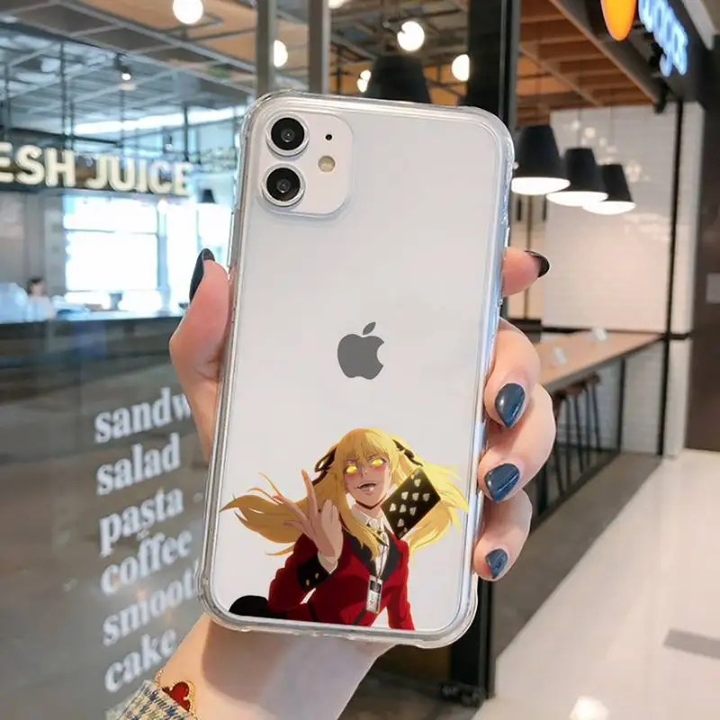 

Japanese Anime Kakegurui Jabami Yumeko Phone Case Transparent for iPhone 11 12 mini pro XS MAX 8 7 6 6S Plus X 5S SE 2020 XR